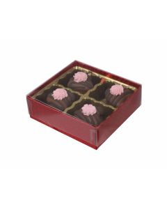 V204-2023 - 1/8 lb. Vinyl Lid Candy Box - Red Diamond