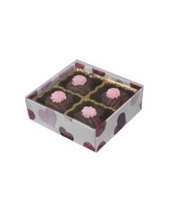 V204-2417 - 1/8 lb. Vinyl Lid Candy Box - Watercolor Hearts